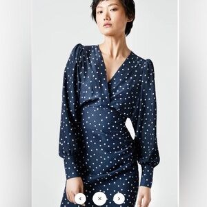 NWT Smythe polka dot dress navy